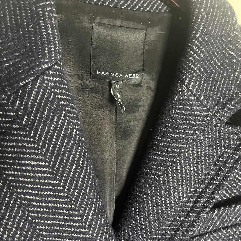 Marissa Webb Travis Herringbone Blazer, Slate Blue - M - Picture 5 of 10